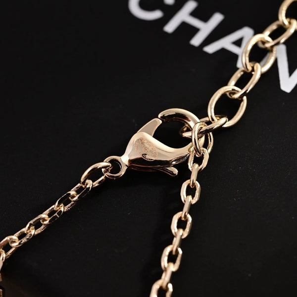 CC Transparent Bow Light Gold Necklaces