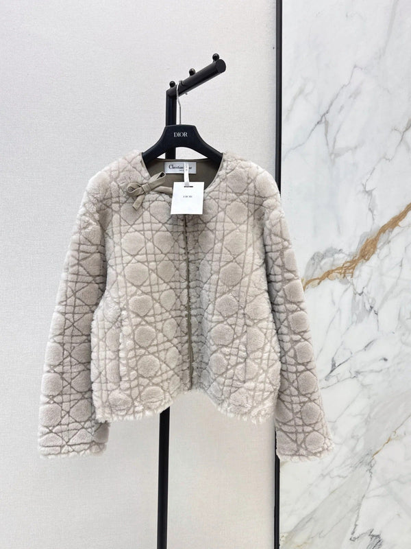 CD 2026 Cannage Pattern Fur Coat 787415
