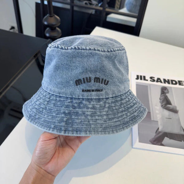 Miu Bucket Hat Denim Cotton 262181