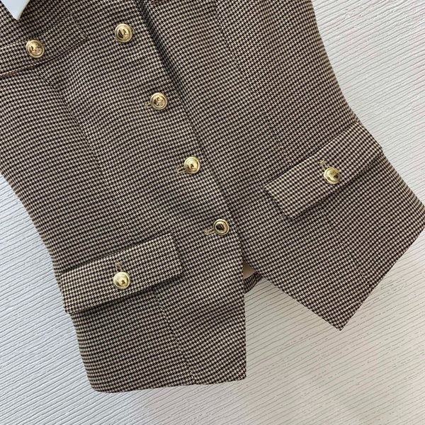 Miu 2026 Set Beige Wool Blend Fabric 420311