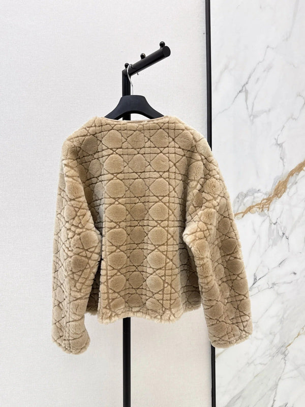 CD 2026 Cannage Pattern Fur Coat 787415