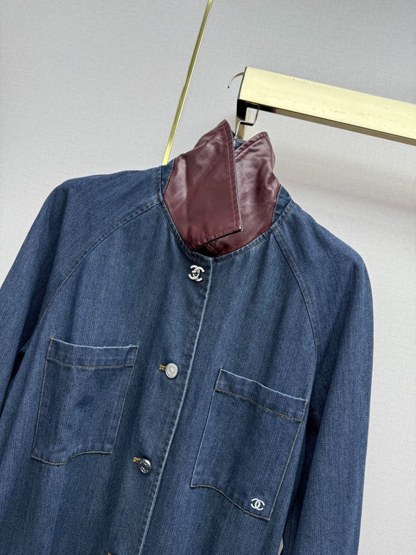 CC 2026 Denim Long Coat Blue Cotton 771515