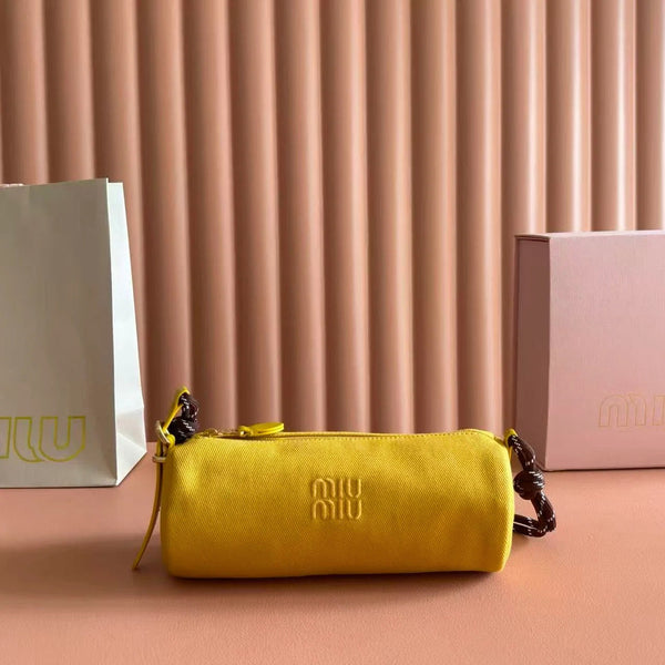 Miu 2026 Bag 22cm Suede Canvas Leather