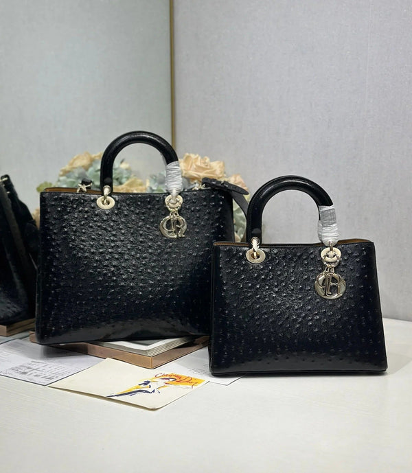 CD 2026 Toujours Bag Black Embossed Calfskin 288195
