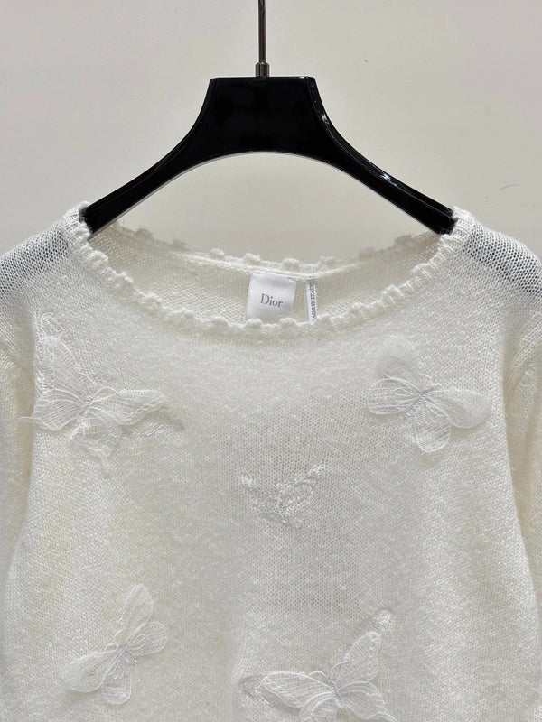 CD 2026 Lace Butterfly Knitted Top Wool 481899