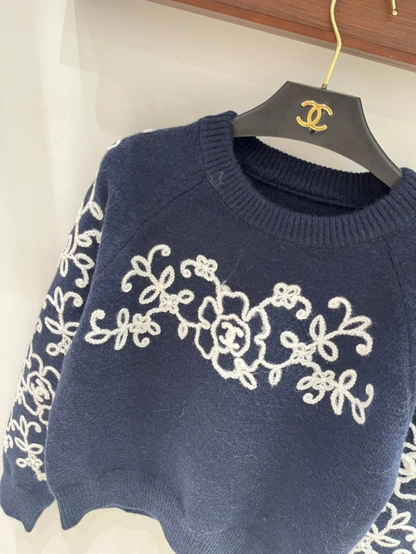 Chanel 2026 Floral Embroidery Sweater Wool 244912