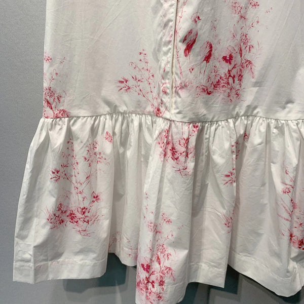 CD 2026 Painting Floral Sleeveless Dress White Pink Cotton 627252
