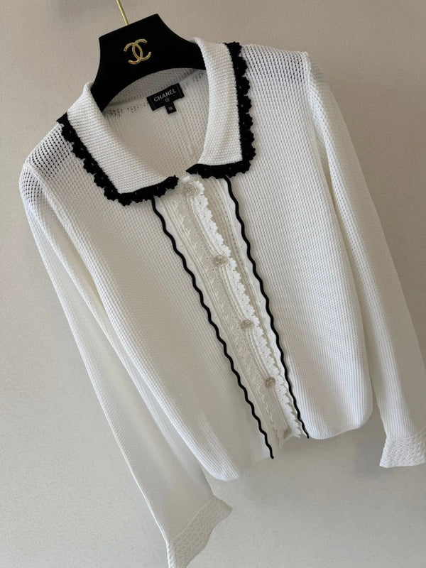 Chanel 2026 Collared Long-sleeved Cardigan Wool 422940