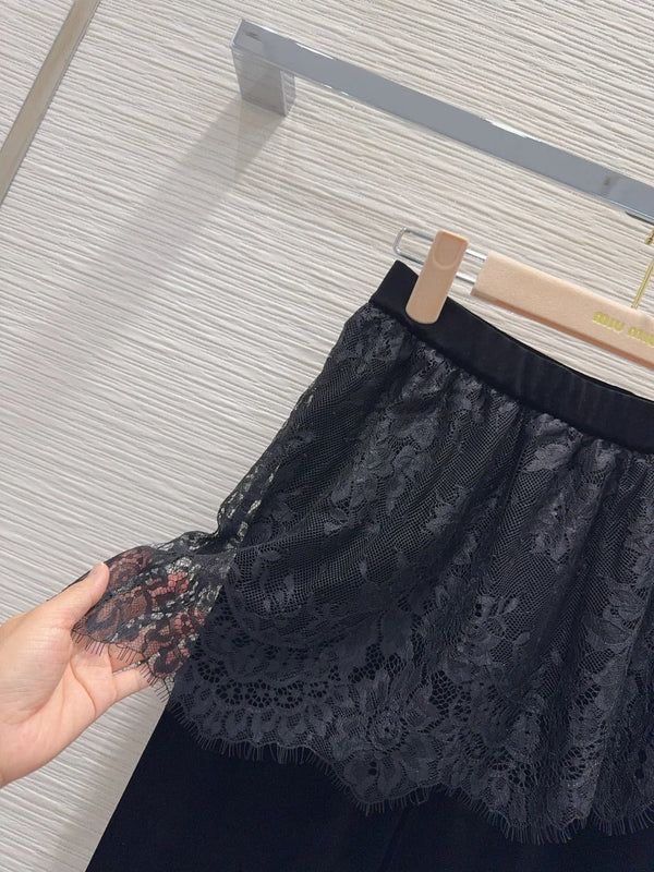 Miu 2026 Pant With Lace Black Velvet 827746