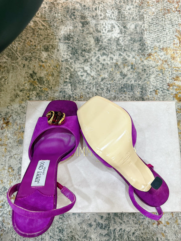 JC 26s Emani 100 Sandals 10cm Violet Orchid Suede 996789
