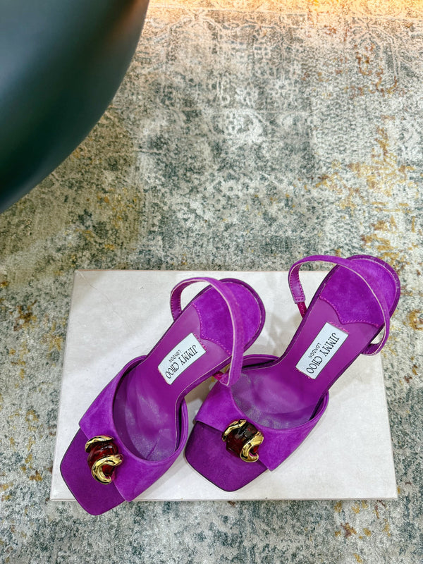 JC 26s Emani 100 Sandals 10cm Violet Orchid Suede 996789
