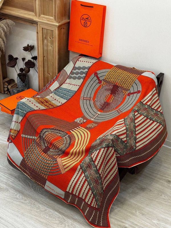 HM 26s Printed Square Scarf 140 In Cashmere And Silk 309321