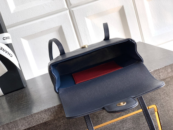 CC 26s Preppy Coco Bag 17cm Dark Blue Caviar Leather GHW