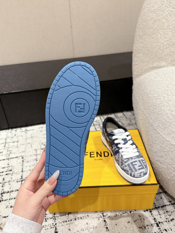 Fendi Match Trainers Blue Denim 679610