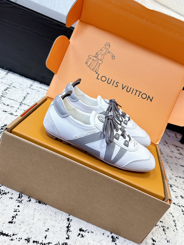 LV Sneakerina Sneaker Grey White Suede Leather 616975