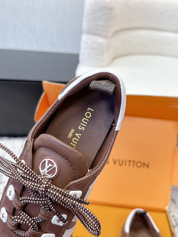 LV Sneakerina Sneaker Brown White Suede Leather 616977