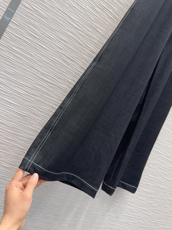 CD Wide-Leg Drawstring Dark Grey Polyester Viscose 351288