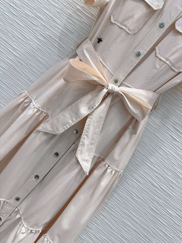 CD 26s Tiered Midi Dress Ivory Polyester 394984