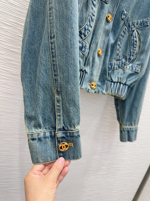 CC 2026 Large Double C Jacket Blue Cotton 426352