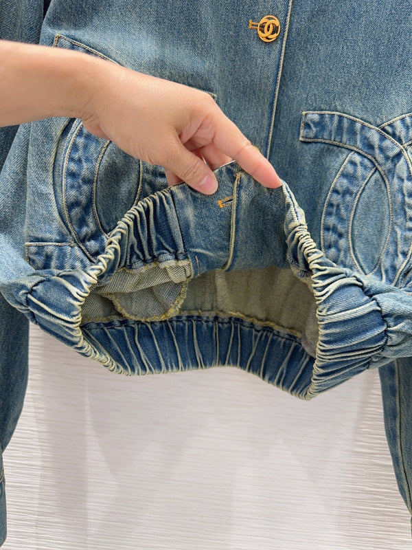 CC 2026 Large Double C Jacket Blue Cotton 426352