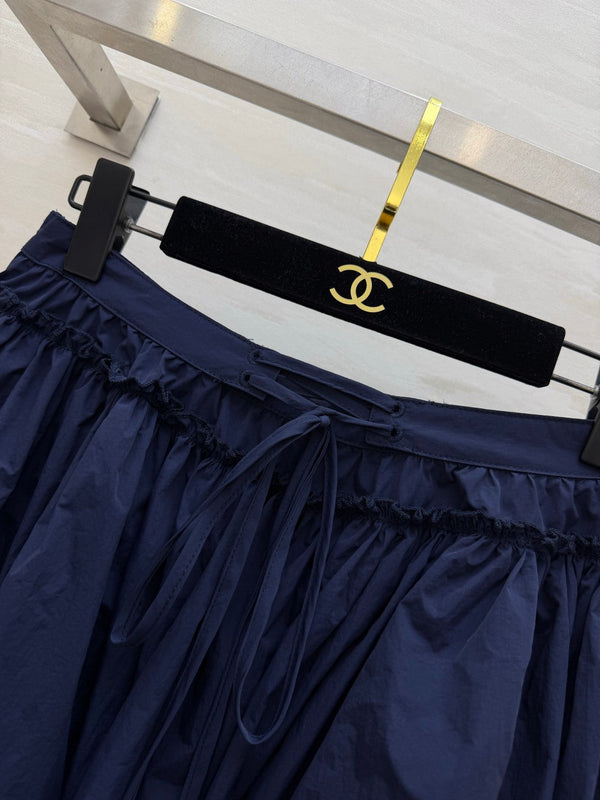 Loew 26s Drawstring Mini Skirt Blue Cotton 398860