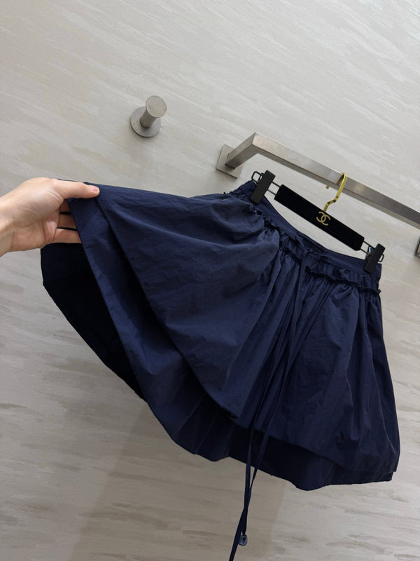 Loew 26s Drawstring Mini Skirt Blue Cotton 398860