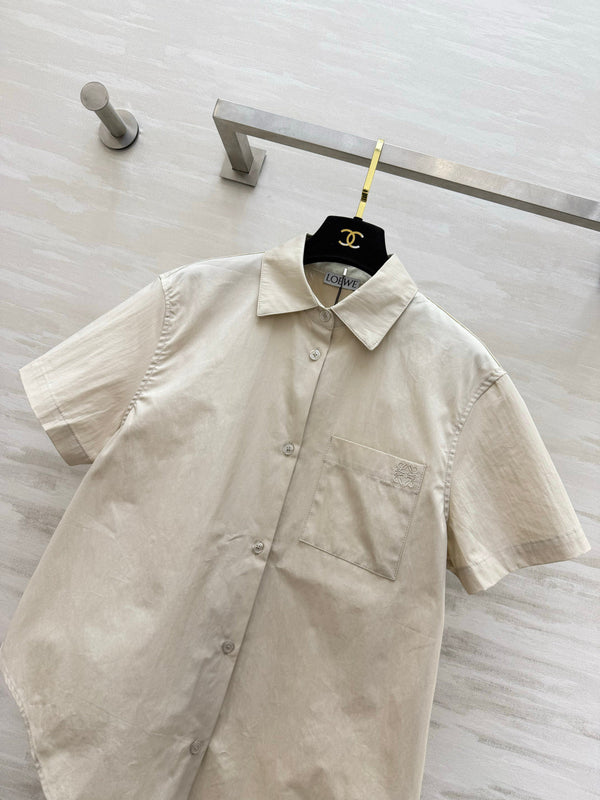 Loew 26s Short-Sleeved Shirt Cream Cotton 398853