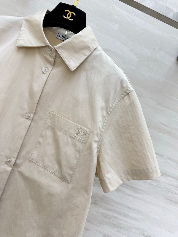 Loew 26s Short-Sleeved Shirt Cream Cotton 398853