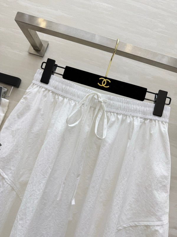 CC 26s Tulip Midi Skirt White Linen 398834