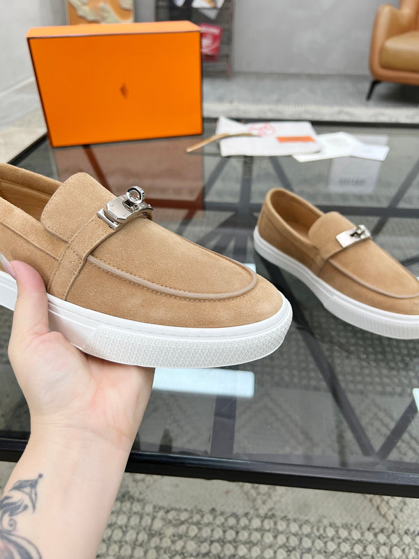 HM Men's Loafers Beige Suede 621424