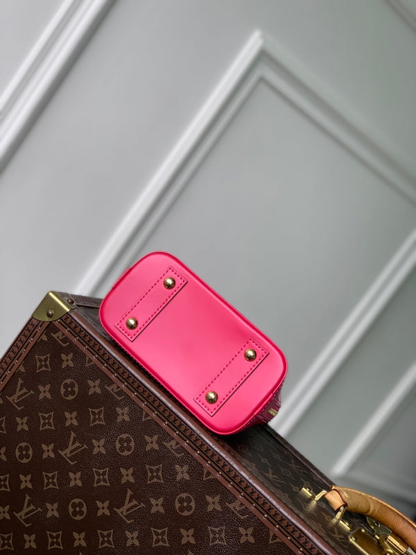 LV Alma Monogram Bag 19.5cm Rose Red Epi Leather 337570