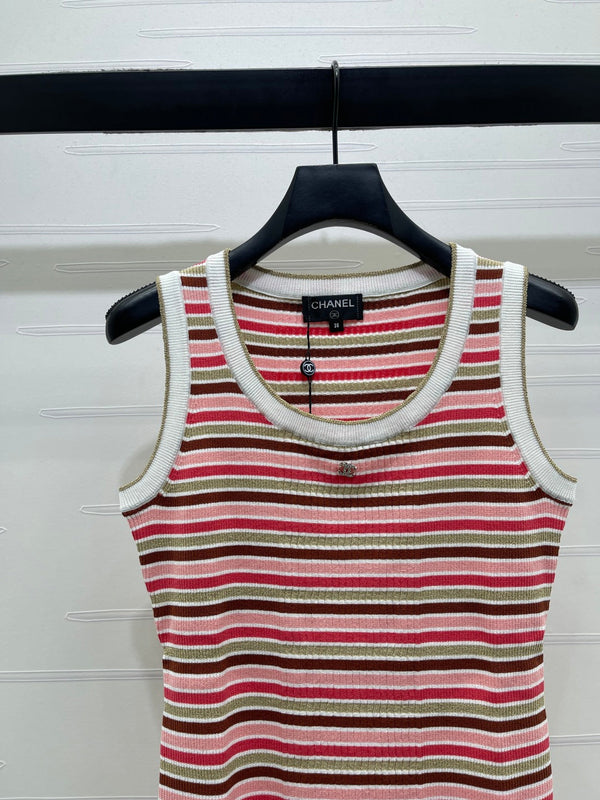 CC Sleeveless Striped Top Multicolor Tencel 351049