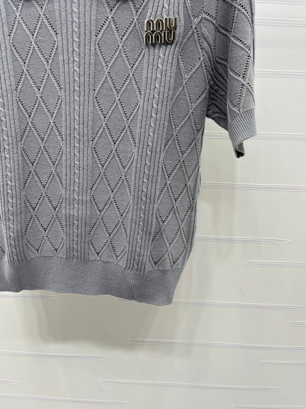 Miu 26s Short-Sleeved Shirt Cotton 397461
