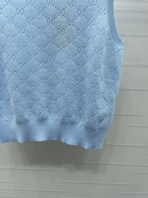 CD Collared Knit Vest Wool Acrylic Nylon Polyester 397479