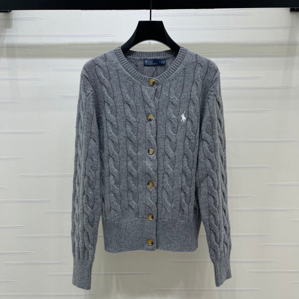Ralph Lauren 26s Knit Crew Neck Long-Sleeve Cardigan Wool 423869