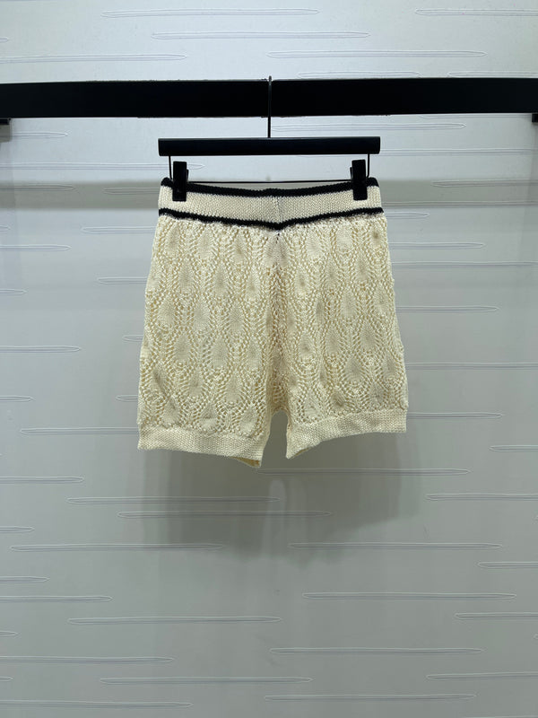CC 26s Open-Knit Cardigan Shorts Set Cream Wool 427247