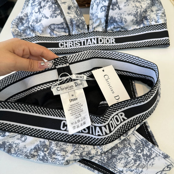 CD Two-Piece Bikini Black White 203032