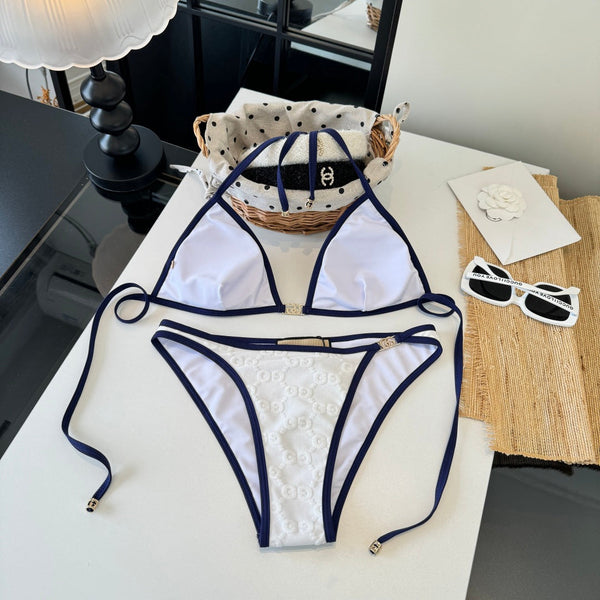 Gucci 26s Swimsuit White Colorful Cotton