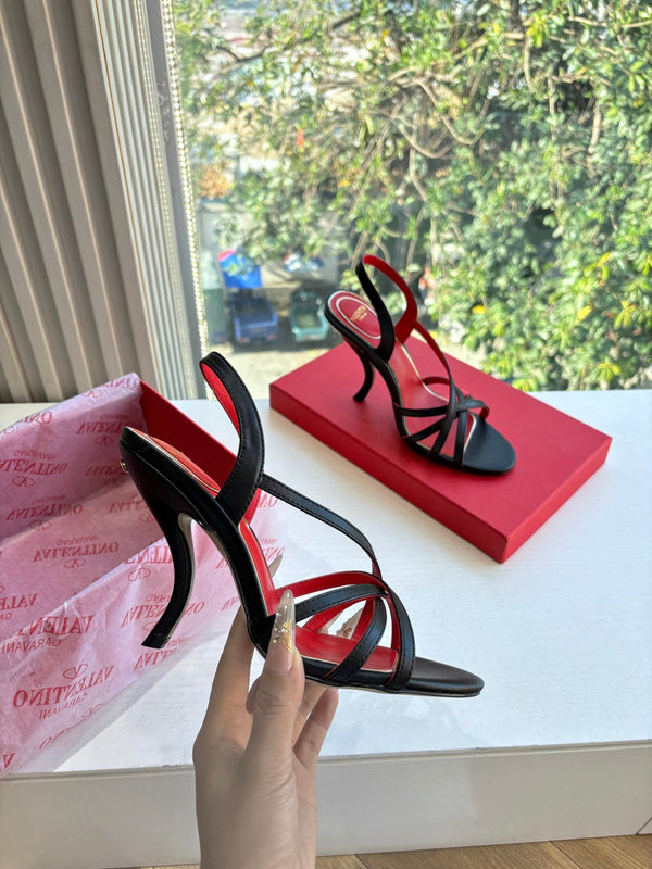 Valentino Fetishique Sandal 10.5cm Black Leather 702282