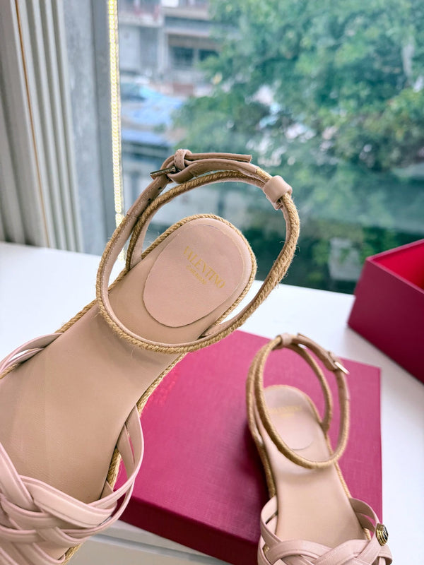 VLTN Bribri Espadrille Sandals Light Pink Leather 933614