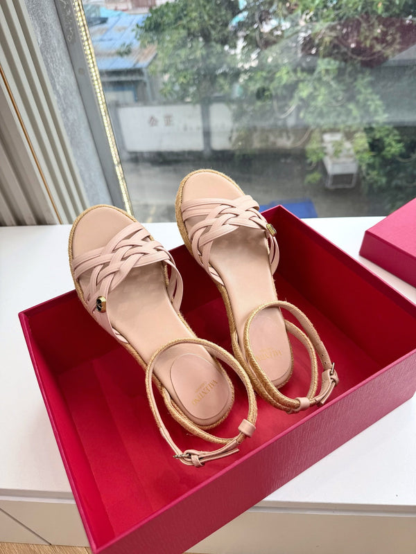 VLTN Bribri Espadrille Sandals Light Pink Leather 933614