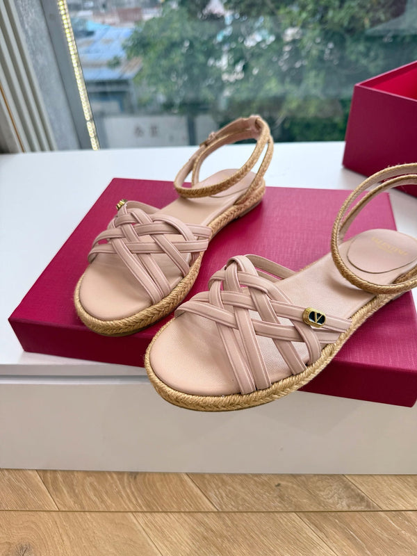 VLTN Bribri Espadrille Sandals Light Pink Leather 933614