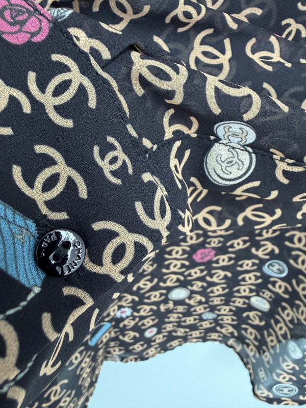 CC 26s Print Long-Sleeve Shirt Black Polyester 367043