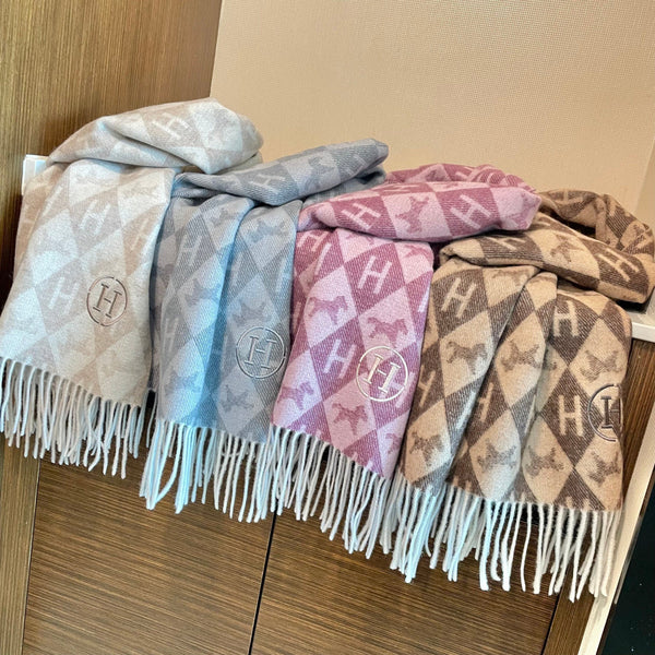 HM 25s Reversible Scarf 200cm Beige Cashmere 960512