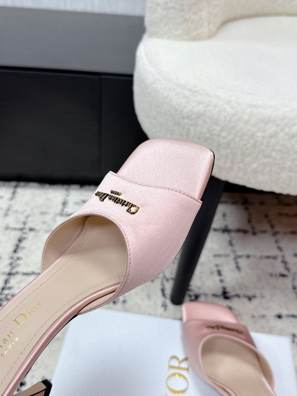 CD Square-Toed Sandal Pink Satin 617522