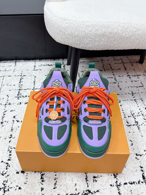 LV Skate Sneaker Violet Green Calf Leather/Mesh 617321
