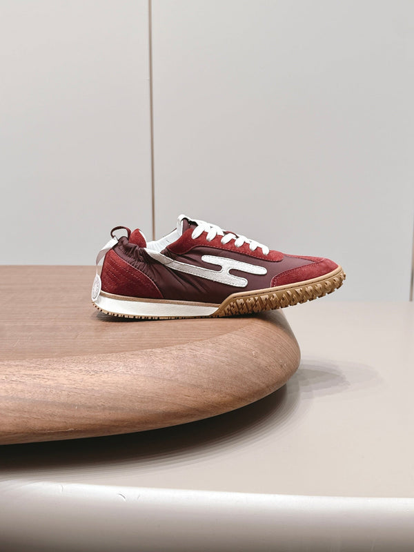 HM 26s Bouncing Sneakers Brown Burgundy Nylon Suede