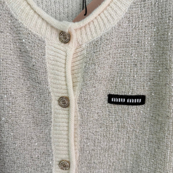 Miu 26s Knit Cardigan Wool Silk 345191