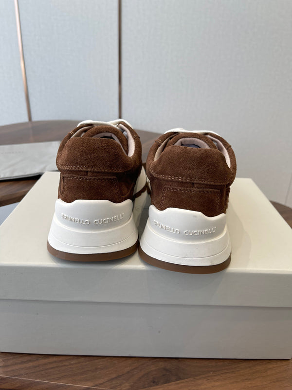 Brunello Runners With Shiny Details Brown Suede 624483