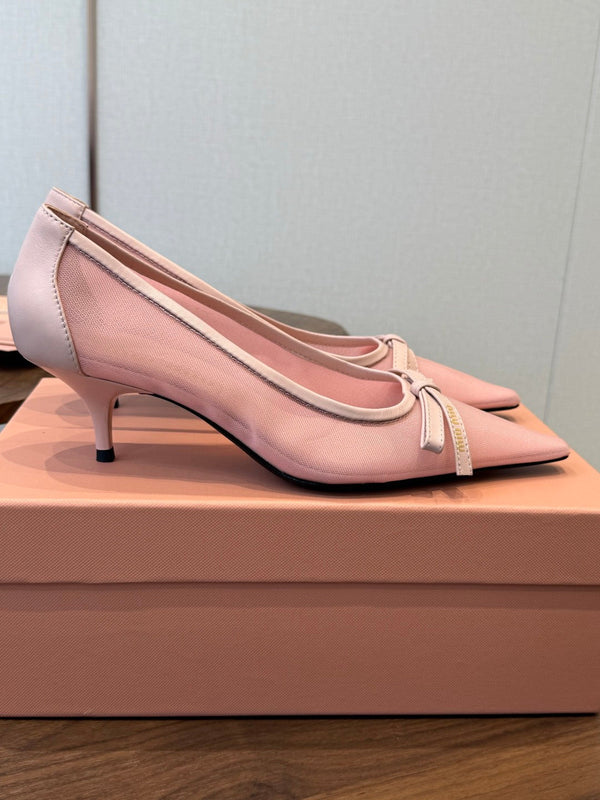 Miu 26s Pump 5.5cm Light Pink Canvas 887657